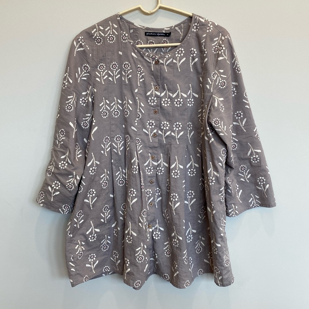 Gudrun Sjoden lightweight woven cotton mid-thigh tunic, size M
